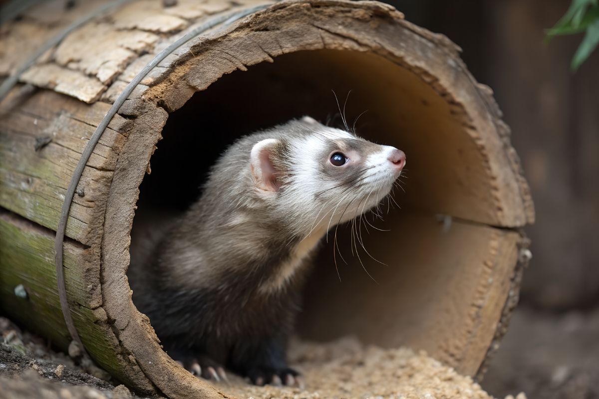 tunnel en bois pour furet